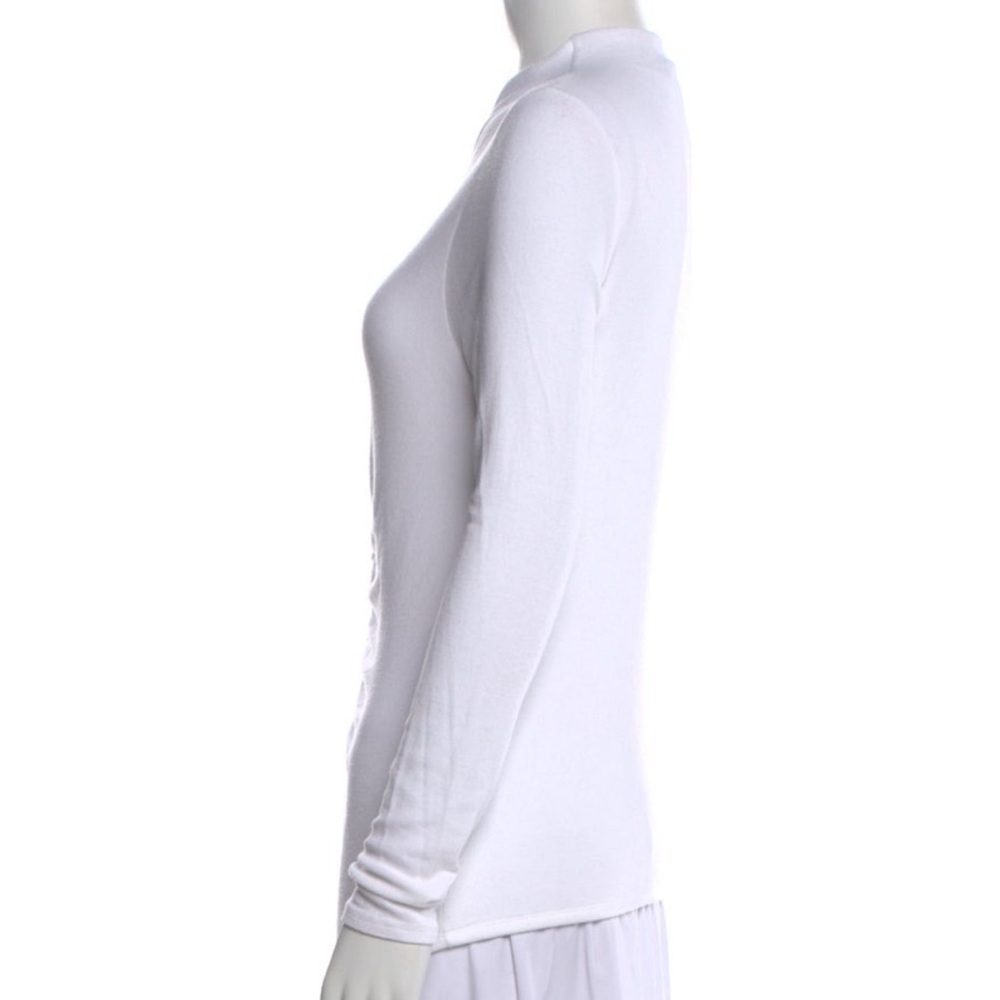 Veronica Beard White Long-Sleeve Ruched Center Top - Picture 2 of 3